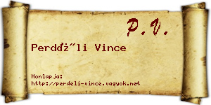 Perdéli Vince névjegykártya