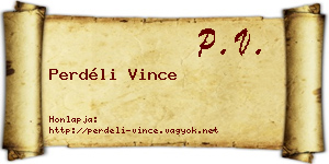 Perdéli Vince névjegykártya